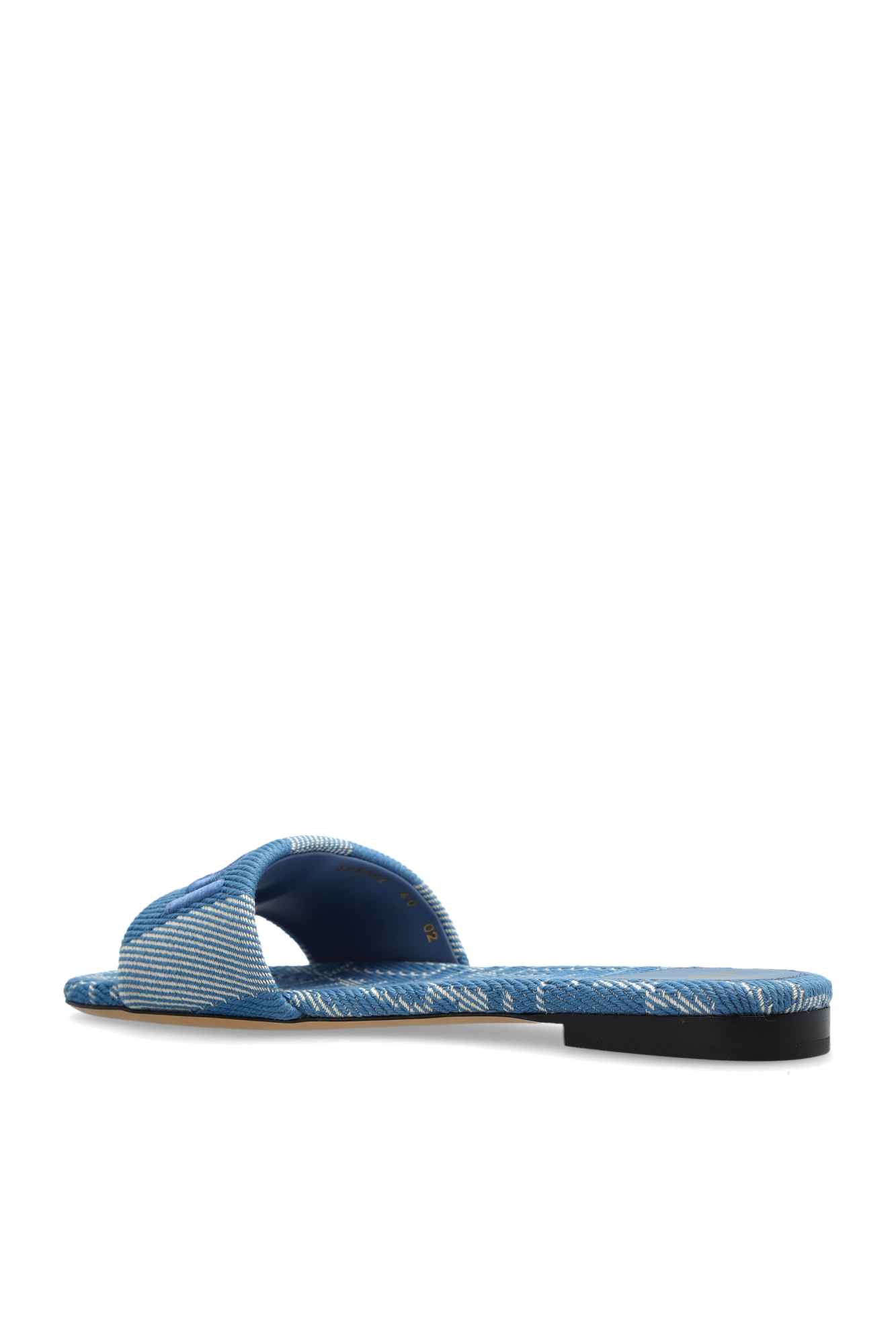 サンダル・ミュール FENDI SS25 'Fendi Sunshine' slides (8R8092ASB5 F1STE) Baguette Leather Gray | Fendi